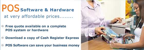 POS software & hardware at very affordable prices. Free quote available on a a complete POS system or hardware. Download a copy of Cash Register Express. POS Software can save your business money.