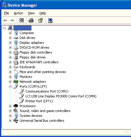 Device Manager on POS software setup screen