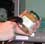Swiping a barcode with a laser scanner