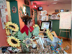 Photo of the point of sale station in use at Rositas