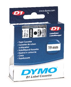 Dymo 45800 D1 Black on Clear Tape