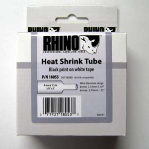 Dymo White Heat Shrink Tube 9mm x 1.5m