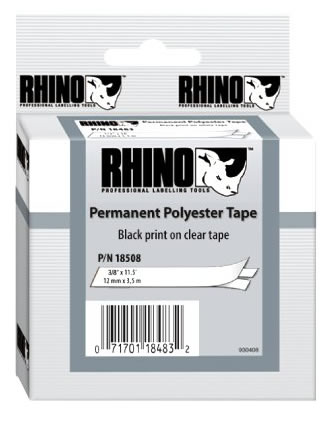 DYMO Rhino 18508 Clear Permanent Polyester Tape