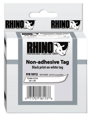 Dymo Rhino 18112 White Non-Adhesive Tags