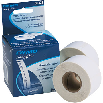 DYMO LabelWriter 30325 White VHS Spine Labels